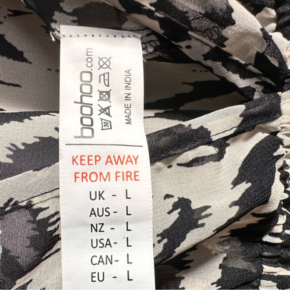 Boohoo Lydia Monochrome Zebra Print Maxi Beach Kaftan Size Large Black - Picture 11 of 11